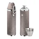 《REFLECTS》酒杯4入+隨行酒壺(灰350ml) | 隨身酒瓶 攜帶酒壺
