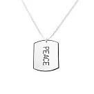 【Anna Lou OF LONDON】倫敦品牌 Inspirational Tag 優雅字墜 PEACE 項鍊~亮銀