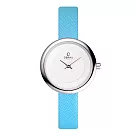 OBAKU 雅悅媛式時尚腕錶─銀框x藍帶