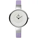 OBAKU 采麗時刻時尚腕錶─銀框x紫帶