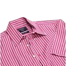 『摩達客』英國進口【Charles Tyrwhitt】高級紅白直紋短袖休閒襯衫A─M