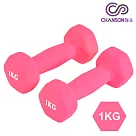 【強生CHANSON】彩色鑄鐵六角啞鈴(1KG─2支入)
