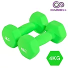 【強生CHANSON】彩色鑄鐵六角啞鈴(4KG─2支入)