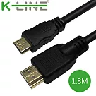 K─Line Mini HDMI to HDMI 4K影音傳輸線( 1.8M/2入組)