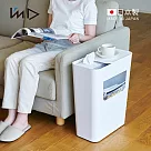 【日本岩谷Iwatani】日本製ENOTS側面收納置物活動邊桌(附輪)─13.5L─白