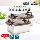 【CookPower 鍋寶】316不鏽鋼提把保鮮盒7L2入組 EO─BVS7011Z2