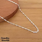 50cm─60cm。浪漫水波紋義大利925純銀鍊子《925純銀.外鍍專櫃級正白k》20吋50cm