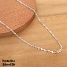 50cm─60cm。百搭圓圈十字義大利925純銀鍊《925純銀.外鍍專櫃級正白k》20吋50cm