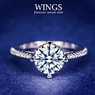 【WINGS】摯愛情真 頂級八心八箭方晶鋯石擬真鑽戒 聖誕(擬真鑽 八心八箭 鑽 禮物) 7號