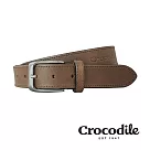 【Crocodile】鱷魚皮件 義大利植物鞣皮 馬鞍皮 真皮打洞寬版皮帶 0102─35004─02 咖啡色