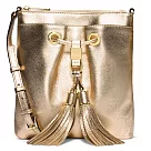 MICHAEL KORS 流蘇皮革斜背包─金色