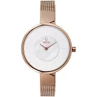 OBAKU 采麗時刻時尚米蘭腕錶─玫瑰金色