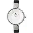 OBAKU 采麗時刻時尚腕錶─銀框黑帶