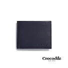 【Crocodile】 鱷魚皮件 真皮皮夾 Rocky系列 11卡 中翻2窗格 拉鍊零錢袋 男短夾─0103─09902 藍色
