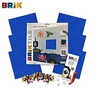美國BRIK積木牆六片套裝組| 300片積木，拆除器，夾子 (藍色)