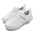Nike 休閒鞋 Varsity Leather 童鞋 皮革 簡約 魔鬼氈 舒適 穿搭 中童 全白 CN9393101 17cm WHITE/WHITE─WHITE