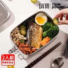 【CookPower鍋寶】不鏽鋼單層便當盒2入組 EO─SSB61100Z2
