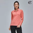 ADISI 女抑菌單向導濕WaterFree長袖POLO衫AL2021046 (S─2XL) (隔濕紗 吸濕排汗 速乾 抗菌 保暖) M 蜜桃紅