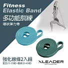 Leader X 多功能訓練環狀彈力帶 伸展輔助健身阻力帶 強化線條2入組(綠+藍)