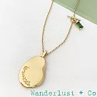 Wanderlust+Co 澳洲品牌 慢慢呼吸向前行 字墜項鍊 金色綠水晶款 Breathe
