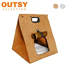 【OUTSY】舒眠羊毛氈折疊手提式多用帳篷貓窩狗窩寵物窩 咖啡色