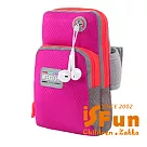 【iSFun】運動專用*小號防水透氣鋪棉手機臂包 紫紅