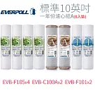 【EVERPOLL】標準10英吋 一年份濾心組A(8入)