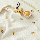 韓國Chezbebe奶黃小虎六層紗刺繡被