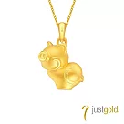 【Just Gold 鎮金店】十二生肖淘喜系列黃金吊墜─豬(不含鍊)