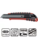 日本NT Cutter專業Premium L型厚0.5mm黑刃大型美工刀PMGL─EVO1R(自動鎖定;止滑橡膠握把;附折刀器)切割刀具