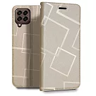 GENTEN for Samsung Galaxy M33 極簡立方磁力手機皮套 金色