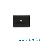 ZODENCE SICILIA進口牛皮卡片零錢包 經典黑