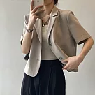 【BJ COLLECTION】日系短版不易皺雙釦西裝外套 BJC30054 杏色