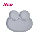 abiie 蛙式三餐─吸盤式矽膠餐盤 藍莓灰