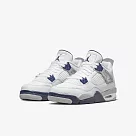 Nike Air Jordan 4 Retro GS Midnight Navy 白 藍 女鞋 大童鞋 408452─140