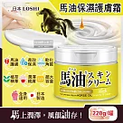 日本LOSHI─馬油植萃水潤保濕軟化角質全身保養護膚霜220g/罐(修護肌膚萬用乳霜，多效護理潤膚面霜)