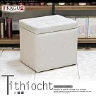 JP Kagu 台灣製日式貓抓皮沙發收納椅凳45cm 星際灰