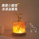 麋鹿小鹽燈 香薰水晶燈 招財小夜燈 浪漫氣氛燈 床頭燈(USB插電)