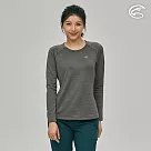 ADISI 女圓領透氣快乾保暖中層衣AL2221069 (S─2XL)|內裡鬆餅紋 磨毛 刷毛 彈性 排汗速乾 機能 休閒 M 泥炭灰