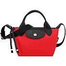 LONGCHAMP LE PLIAGE ENERGY系列再生尼龍短把兩用包(迷你) 芙蓉紅