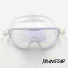 TRANSTAR 大眼罩泳鏡 抗UV防霧純矽膠(一體成形) 白/白