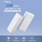 【Nokia 諾基亞】PD20000mAh 20W 3孔輸出雙向快充行動電源(P6203─2)