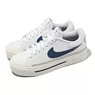 Nike 休閒鞋 Wmns Court Legacy Lift 女鞋 白 藍 厚底 增高 復古 皮革 小白鞋 DM7590─104