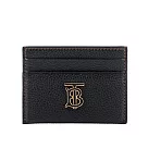 BURBERRY TB 標誌粒紋牛皮4卡名片/卡片夾 (黑色)