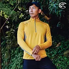 ADISI 男半門襟抗靜電紗透氣快乾長袖上衣AL2321038 (M─2XL) 保暖 吸濕 速乾 輕量 柔軟 M 鉻黃