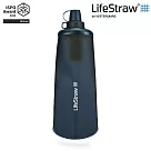 LifeStraw Peak 頂峰軟式水瓶 1L|深藍 (ISPO Award 過濾水瓶 可折疊擠壓 越野跑 登山健行 野外求生) 深藍