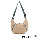 tripose PLAIN機能尼龍輕量彎月斜背包 卡其
