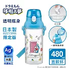 【百科良品】日本製 哆啦A夢 魔法任意門 透明瓶身 彈蓋直飲水壺 隨身瓶 抗菌加工 480ML(附背帶)
