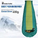 【遊遍天下】台灣製防風防潑水保暖雙拼睡袋 鵝絨睡袋GD600(右開)(1.2KG) F 隨機選色