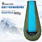 【遊遍天下】台灣製防風防潑水保暖雙拼睡袋 鵝絨睡袋GD800(左開)(1.49KG) F 隨機色